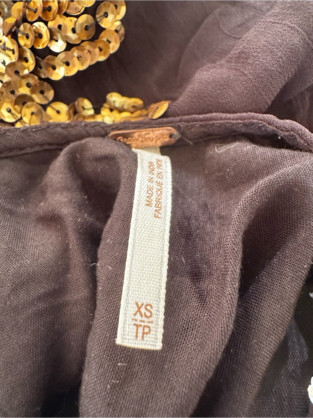 Free People Black Backless Slip Dress with Gold and Silver Floral Sequins - XS - Picture 12 of 13
